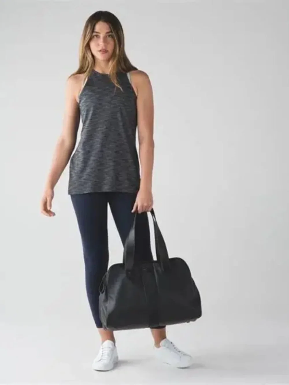 Lululemon Trapeze Twist Tank Heathered Black Size 10